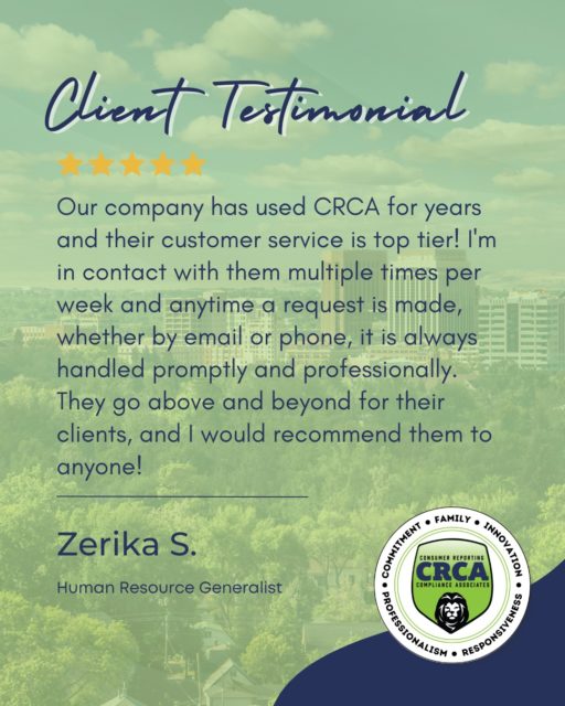 When we make sure to handle every client with care, precision, and accuracy, the stick with us for the long run! 
Ready to experience what sets CRCA apart from the others?
☎️ (800)714-3919
📧 info@crcascreening.com

#HumanResources #HRManager #BackgroundScreening #HRrecruiter #BackgroundChecks #ComplianceMatters
