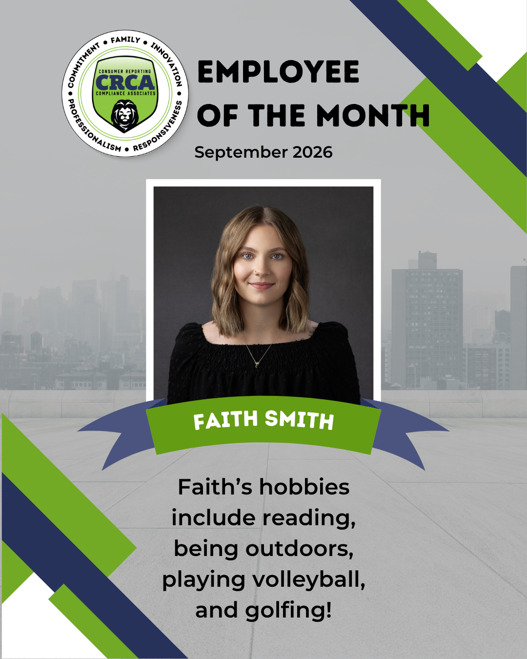 A big shout out to Faith, our September Employee of the Month! 🙌🏼 Thank you for all your hard work, we couldn’t be happier to have you as a part of the CRCA family!