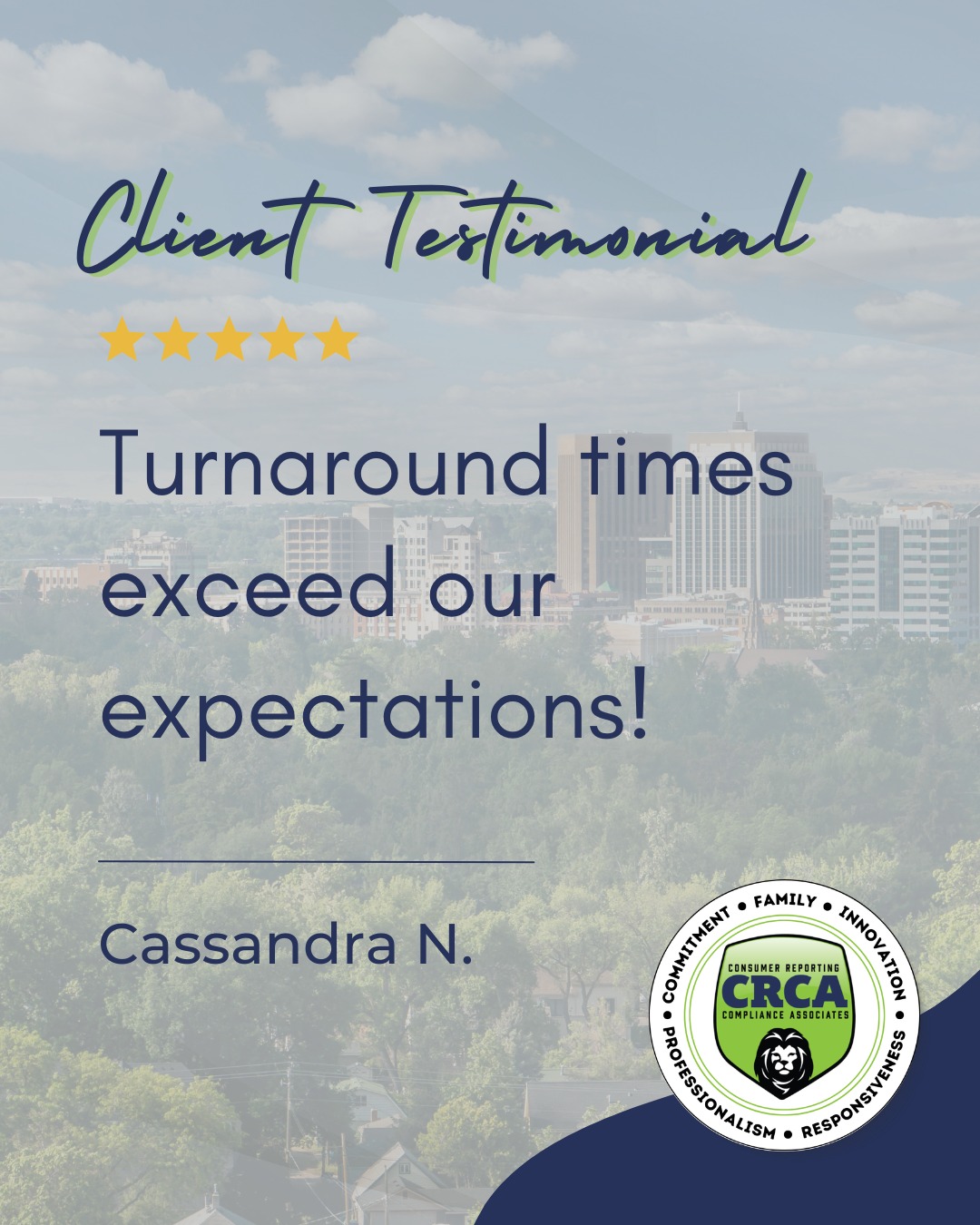 Our turnaround time averages between 1-3 business days for most requests, and always exceeding expectations of our clients!
☎️ (800)714-3919
📧 info@crcascreening.com

#HumanResources #HRManager #BackgroundScreening #HRrecruiter #BackgroundChecks #ComplianceMatters